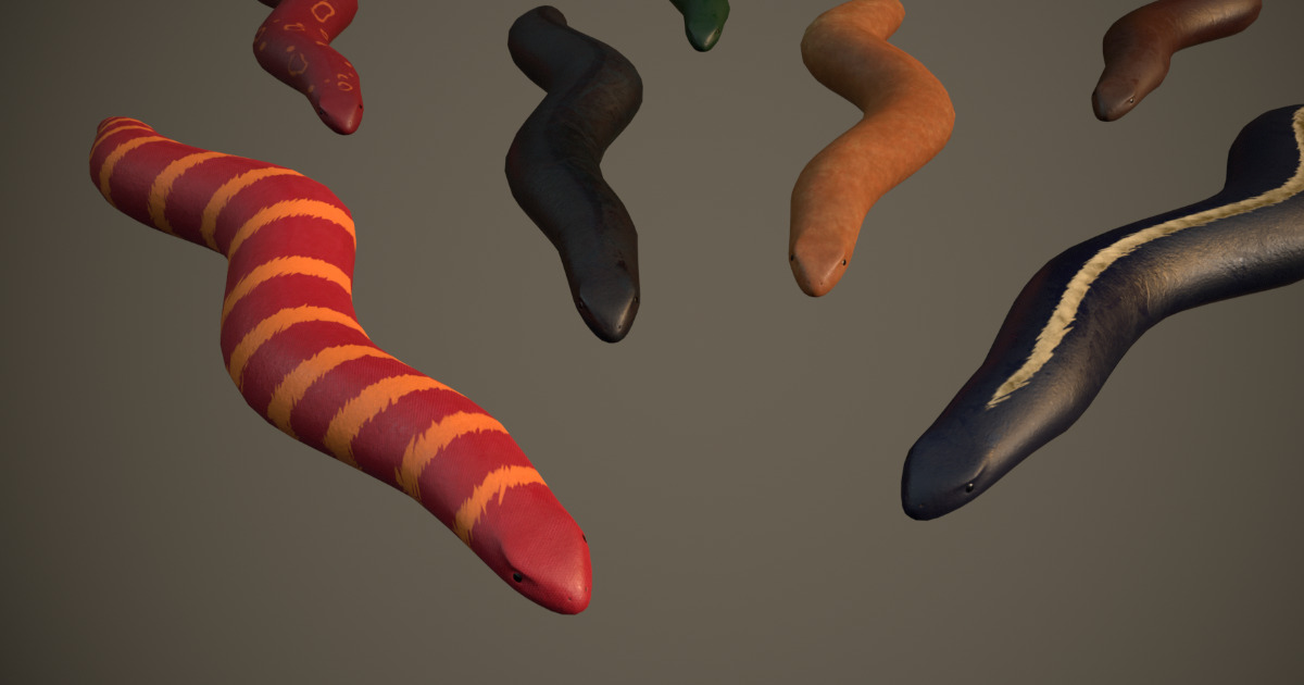 Snake Texture For Unity Snakelike Worm(lowpoly PACK) | 3D Animations | Unity Asset Store