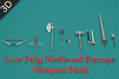 Low Poly Medieval Europe Weapon Pack