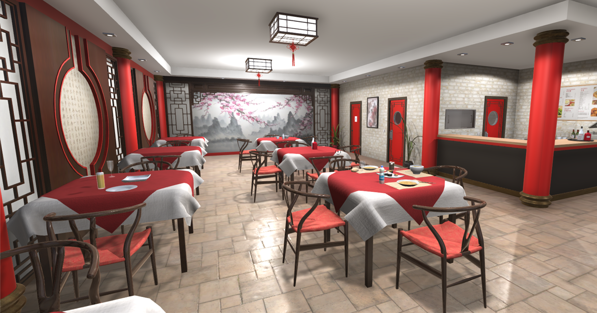 Asian Restaurant | 3D Interior | Unity Asset Store
