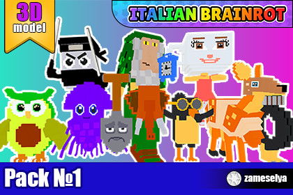 3D Italian Brainrot Animation Pack 1