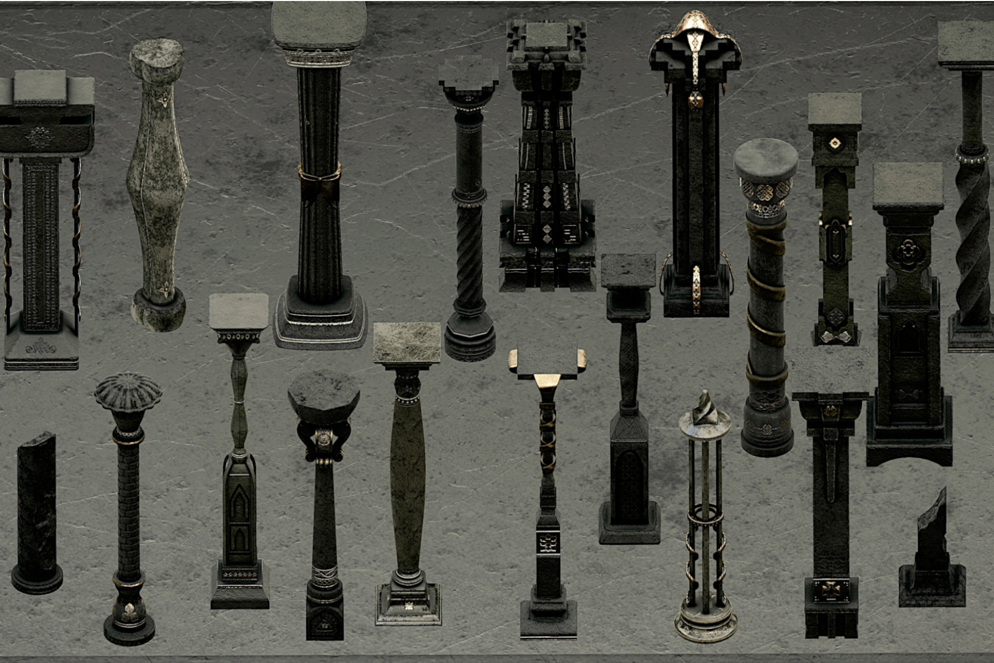 Modular Column Pack – Vol. 1–4 Collection (20 Realistic Pillars with ...