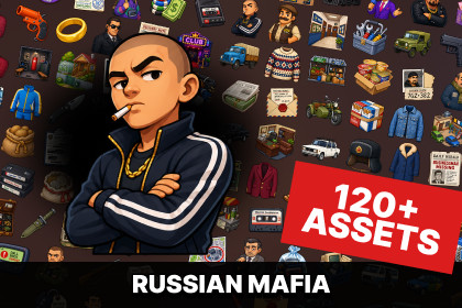 Russian Mafia Post Soviet 1990s Crime City Life Icons Pack