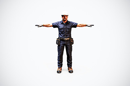 Rigged Electrician NPC – Game-Ready 3D Character