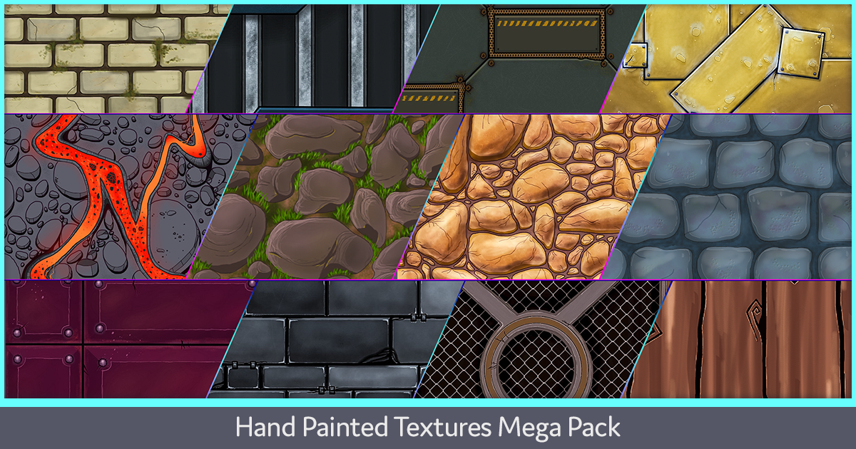 Texture Unity 2d Hand Painted Textures Mega Pack by Gamertose | 2D Textures & Materials ...