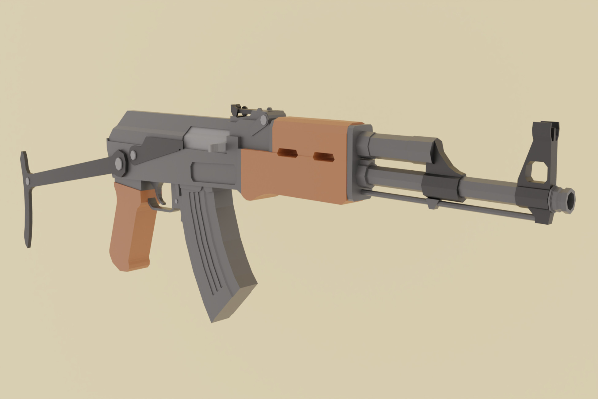 AK-47 Low Poly with Folding Stock | 3D Guns | Unity Asset Store