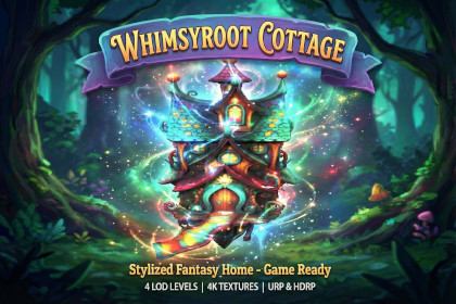 Stylized Whimsyroot Cottage - Game Ready (LODs)