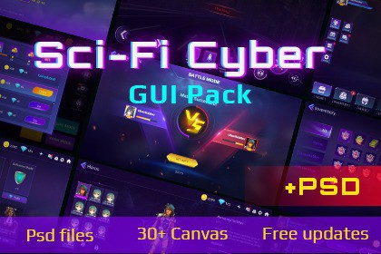Sci-Fi Cyber UI Pro_Purple Theme