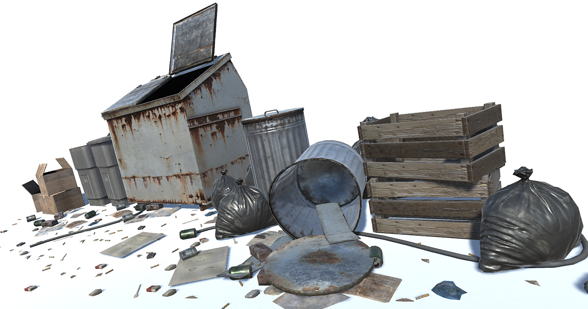 Garbage Collection Unity Garbage and Trash Props | 3D Industrial | Unity Asset Store