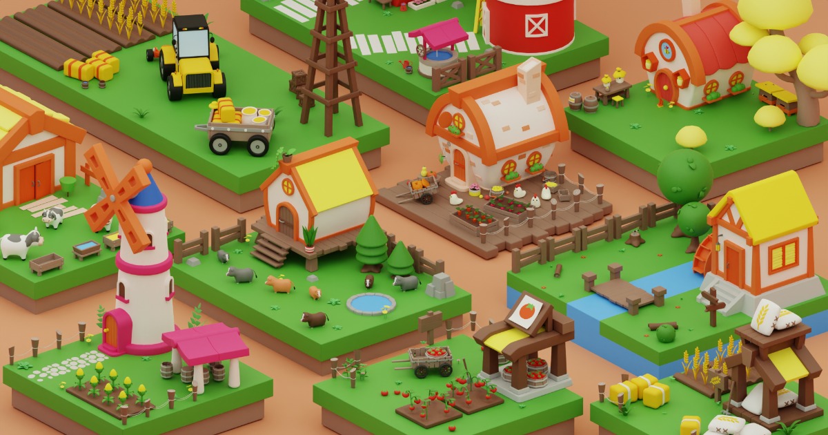 Cartoon Farm Islands / Exteriors | 3D Exterior | Unity Asset Store