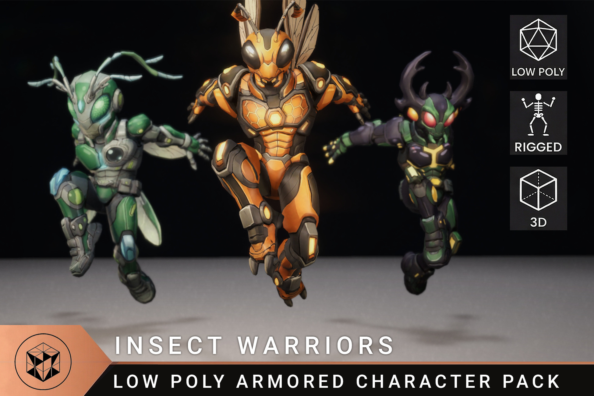 Insect Warriors — Low Poly Armored Character Pack
