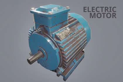 Electric Motor - Low Poly PBR