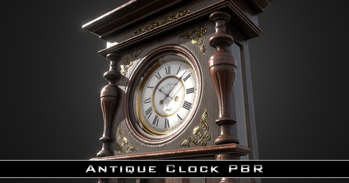 Antique Victorian Clock | 3D Props | Unity Asset Store