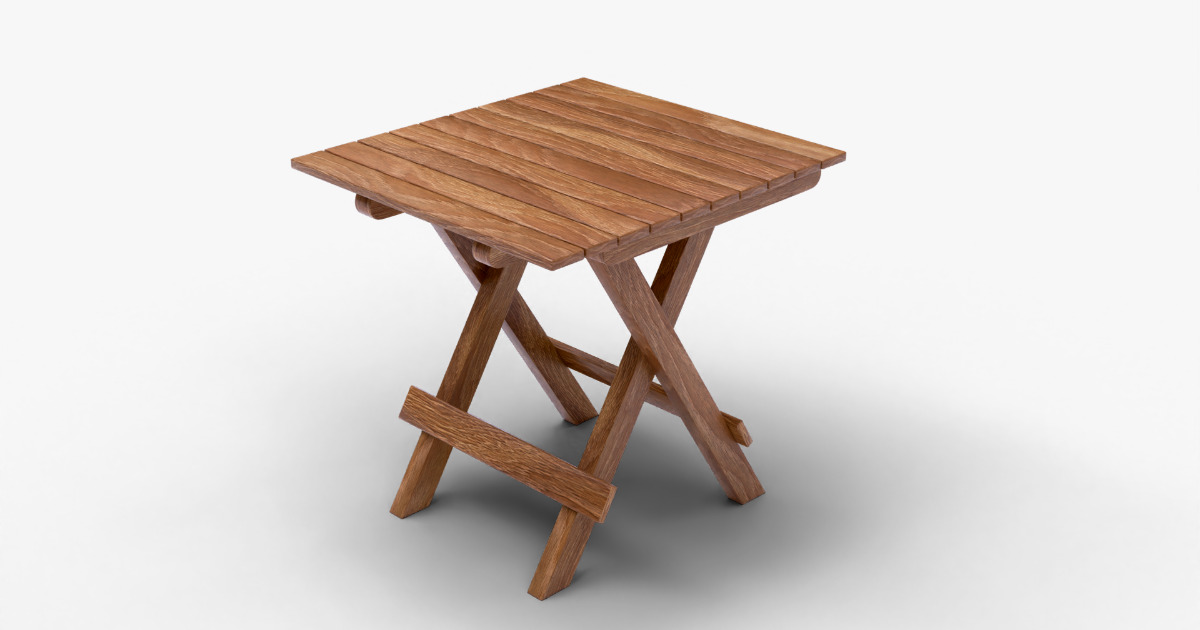 Unity End Table Wooden Folding Table | 3D Furniture | Unity Asset Store