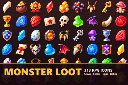 Monster & Dragon Loot Icons - 313 RPG Drops