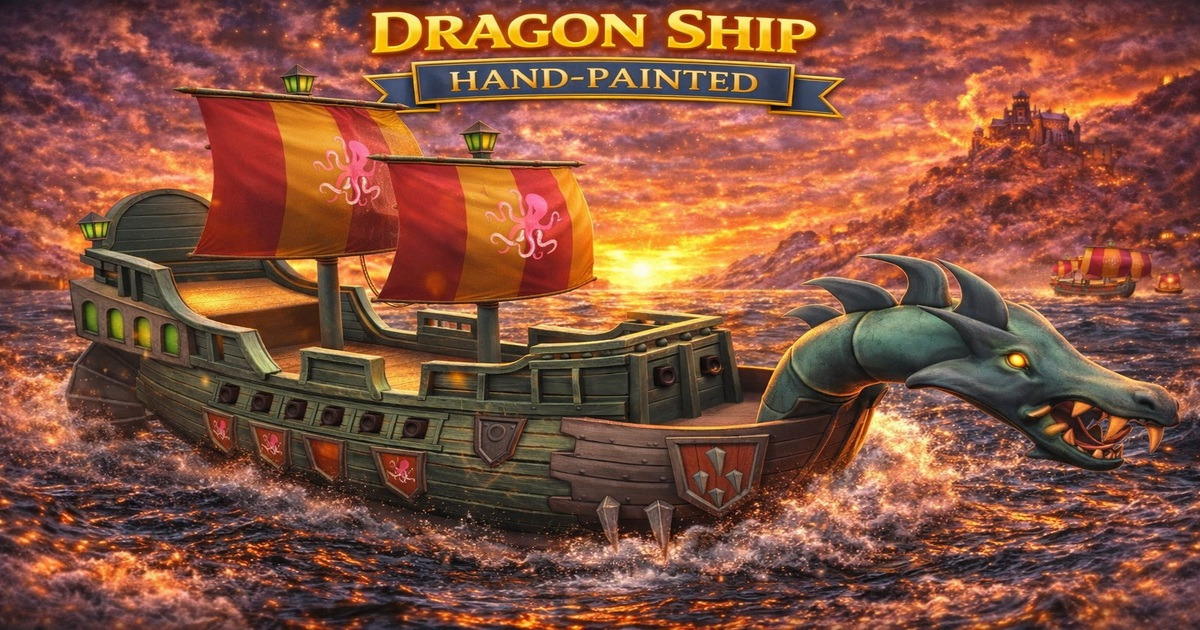 Dragon Ship Hand-Painted | 3D 해상 | Unity Asset Store