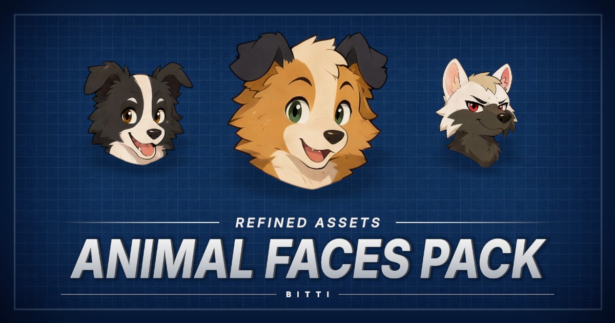 BITTI_Animal Faces Pack | 2D Icons | Unity Asset Store