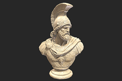 Ancient Warrior Bust 3D Model Game-Ready