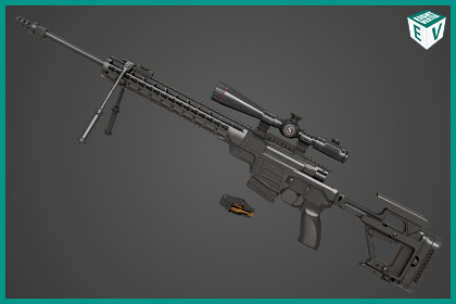 Sniper Rifle 04 Black URP HDRP Textures