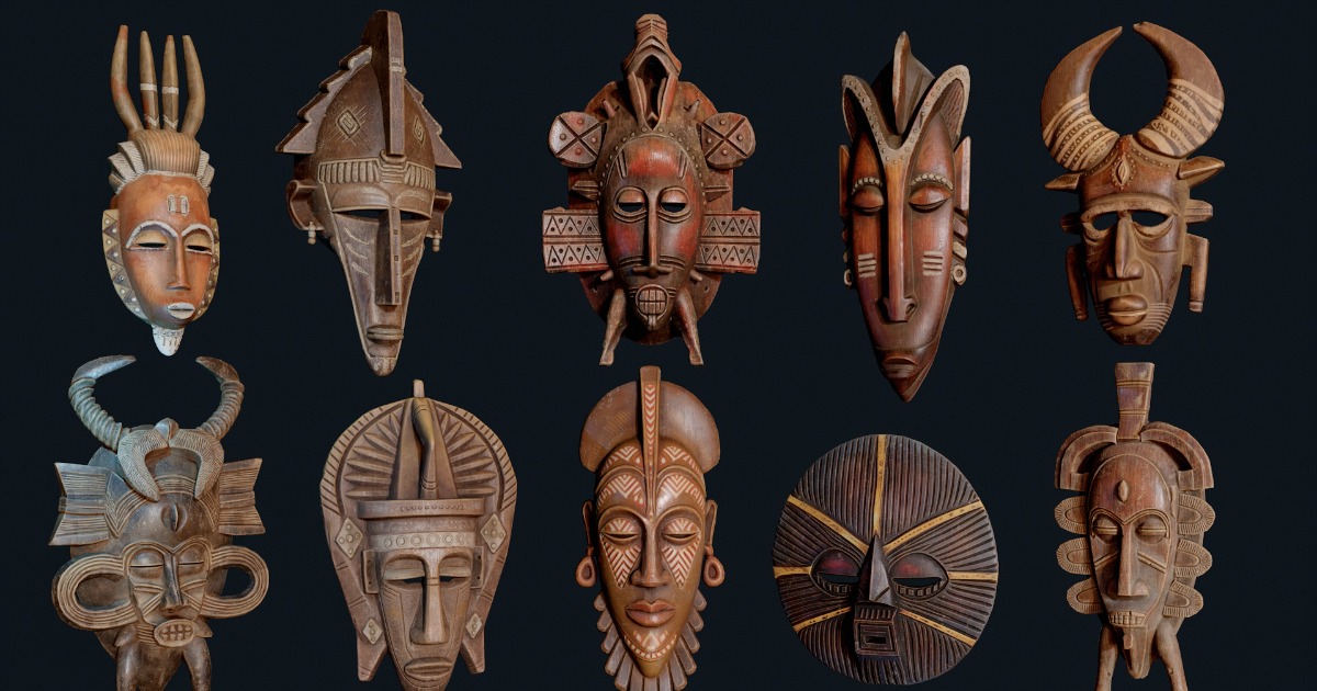 African Decor Masks | 3D Interior | Unity Asset Store