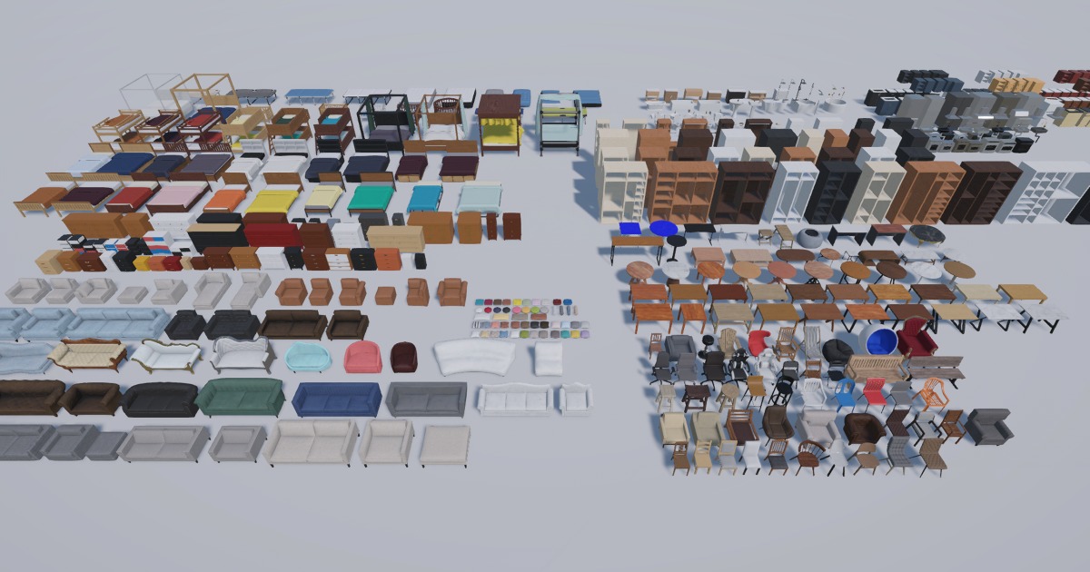 Furniture Mega Pack Free 3d Furniture Unity Asset Store