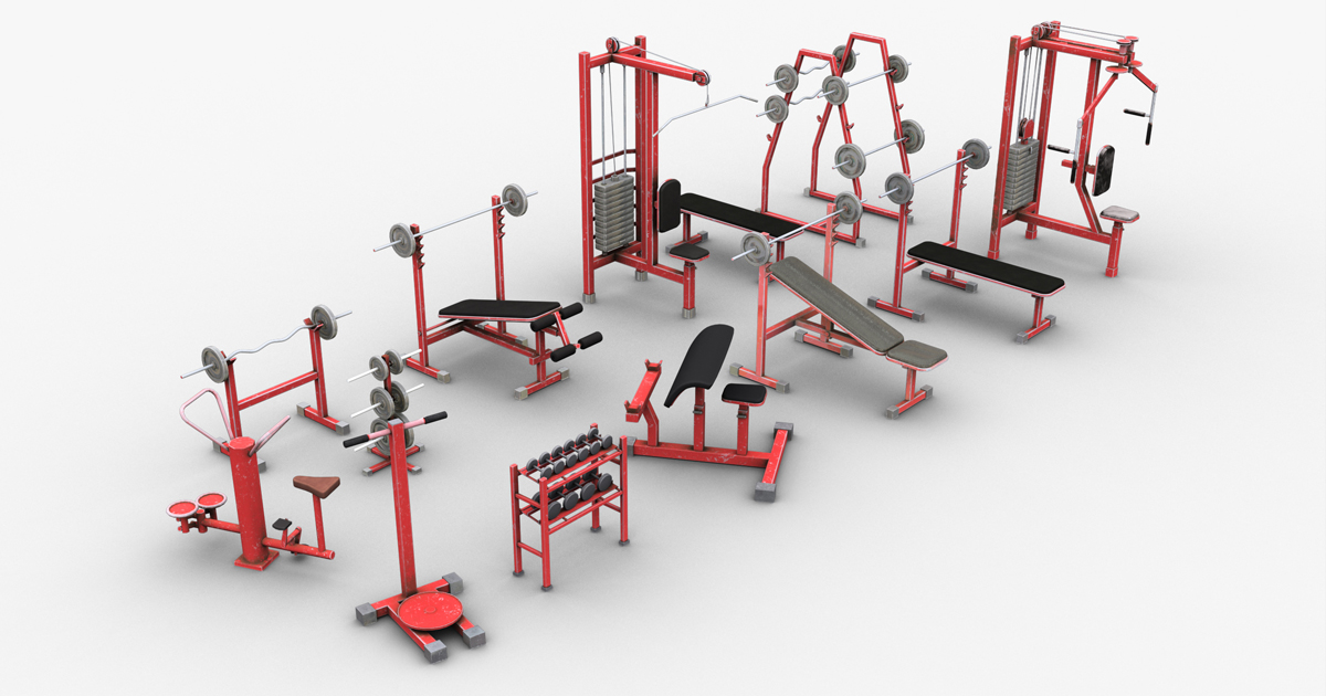 Gym Equipment Lowpoly 3D Props Unity Asset Store