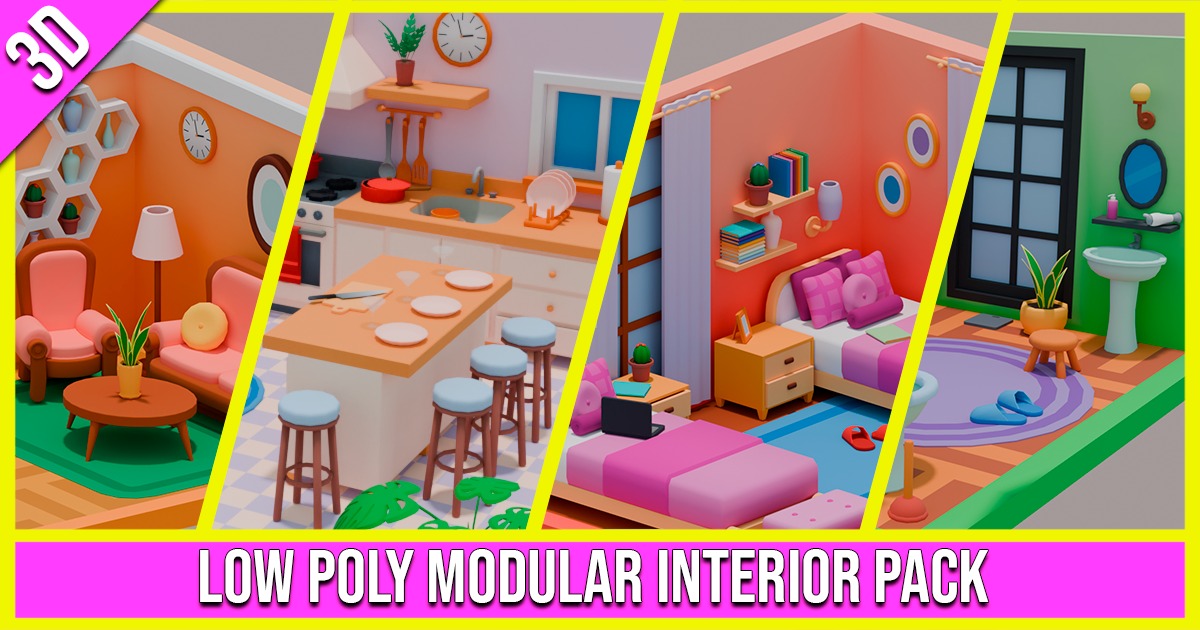 Low Poly Modular Interior Pack