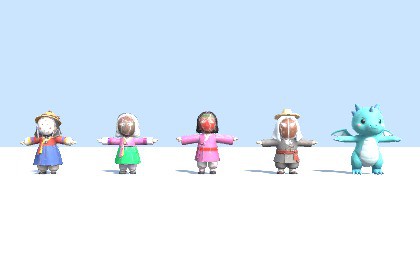 Korean Mask Dance Characters