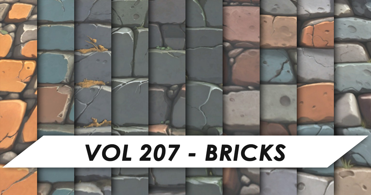 Unity Base Block Texture Stylized Textures - Vol 207 - Bricks | 2D 텍스처 및 소재 | Unity Asset Store