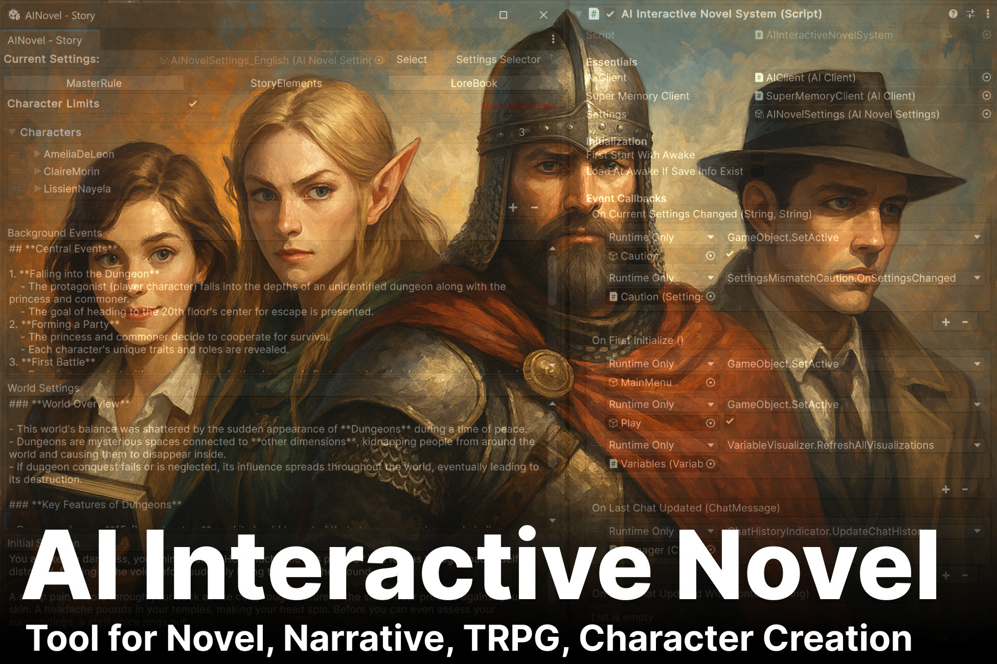 Characters Innovel AI Interactive Novel - Tool for Novel, Narrative, TRPG, Character ...