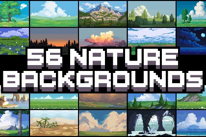 56 Nature Backgrounds Pixel Art