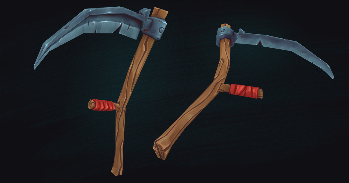 Low Poly Stylized Scythe – Hand-Painted Game-Ready 3D Asset | 3D Tools ...