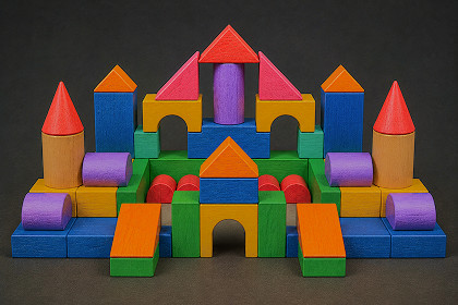 Wooden Toy Bricks - Mobile Ready Modular Building Blocks