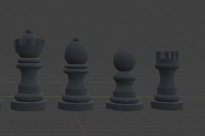 3D Low Poly Chess Set