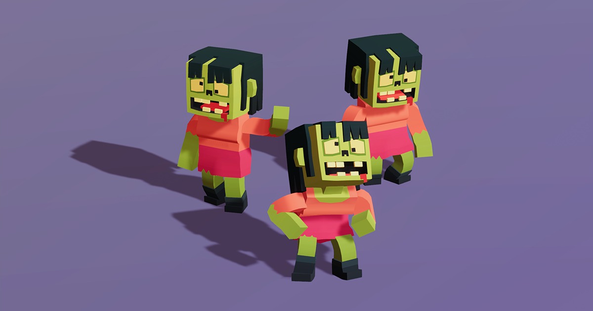 Zombie Female Toon Humanoid Series | 3D Humanoids | Unity Asset Store