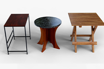 3 Wooden & Marble Tables Pack 3