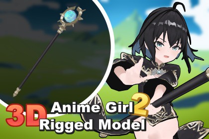 Anime Girl 3 Rigged 3DModel