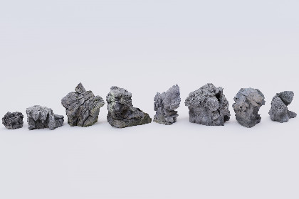 Mushroom shore rocks volume one Photogrammetry PBR 4K