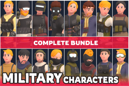 Customizable 3D Military Characters Bundle
