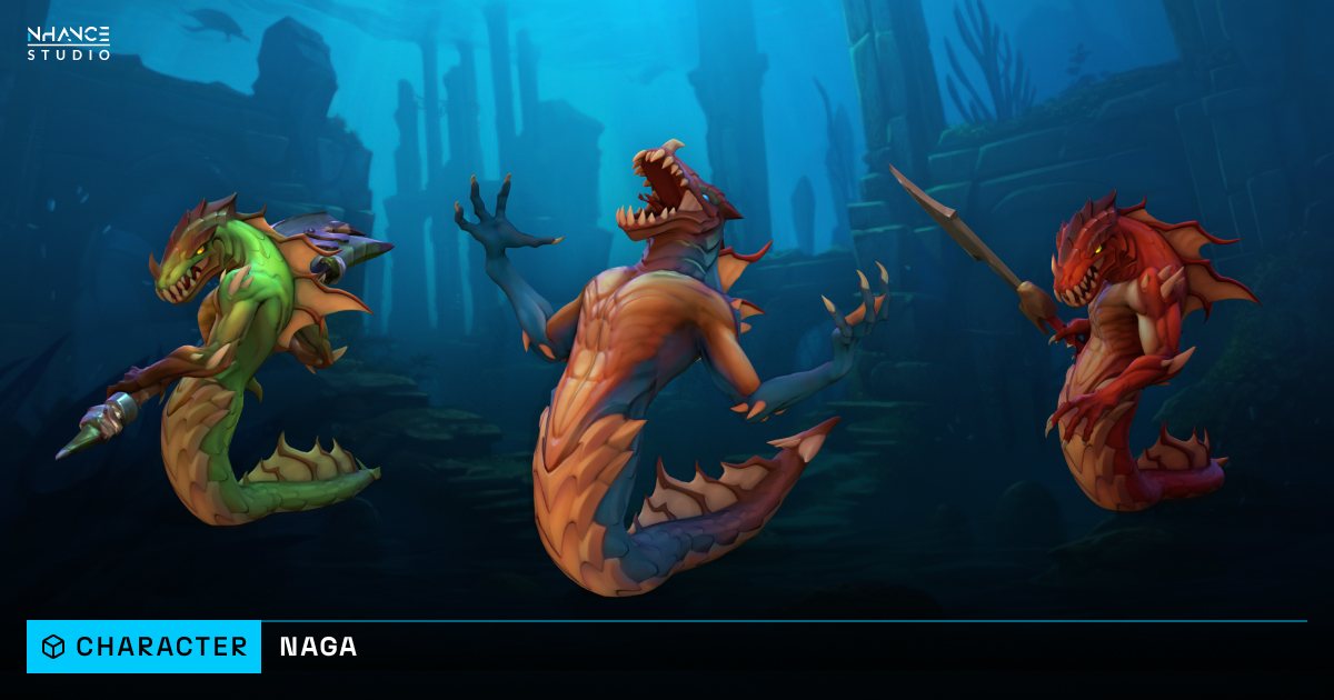 Stylized Fantasy Naga | 3D Characters | Unity Asset Store