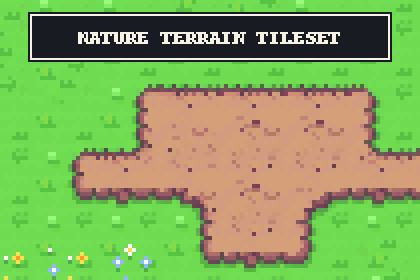 Nature Terrain Tileset — Autotile Pixel Art Ground for 16x16 Games