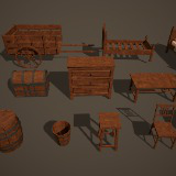 Low Poly Medieval Furniture Pack