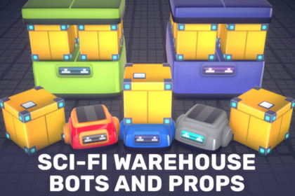 ColorPoly Scifi Warehouse bots and props
