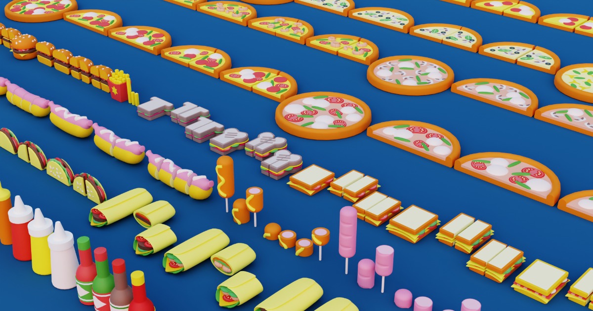 Cartoon Fast Food Pack | 3D Food | Unity Asset Store