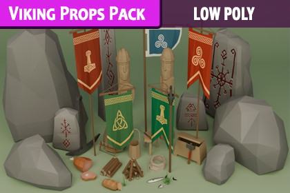 Viking Props Pack – Stylized Low Poly