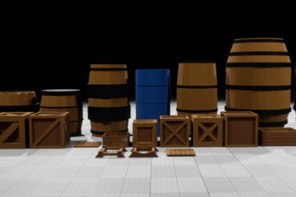 Lowpoly Bareels & Crates