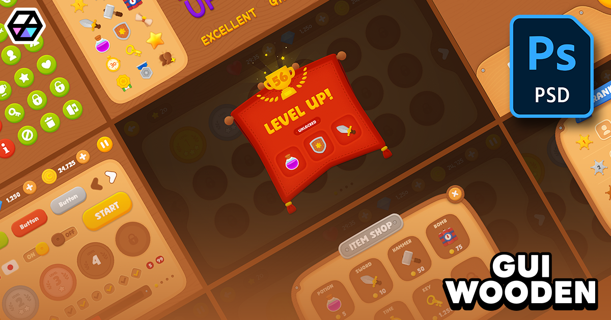 GUI - Wooden | 2D GUI | Unity Asset Store