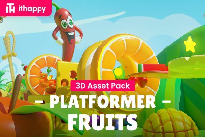 Platformer 5 Fruits - Low Poly 3D Models Pack