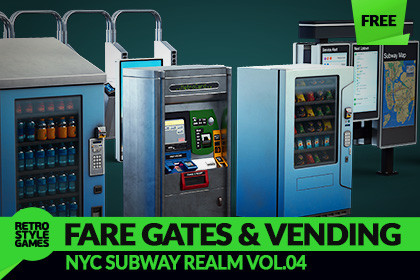Turnstile Fare Gate 3D Model Subway Vending Machine HDRP