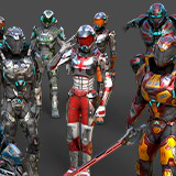 Low-Poly Sci-Fi Space Marines Bundle