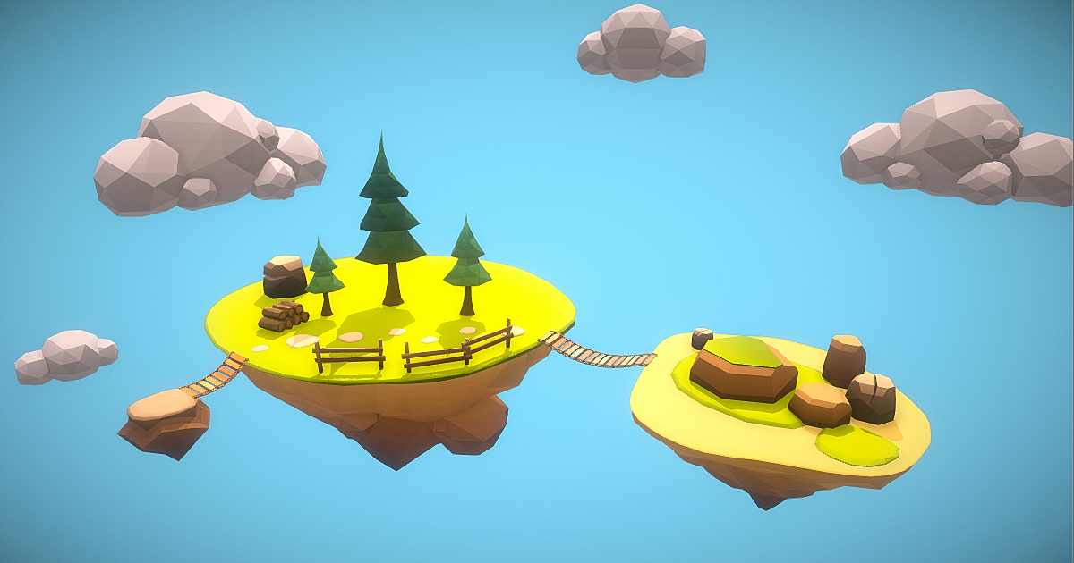 FlatPoly: Floating Islands | 3D Landscapes | Unity Asset Store